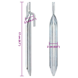 Zeltheringe V-Form, 24 Stk., Stahl verzinkt