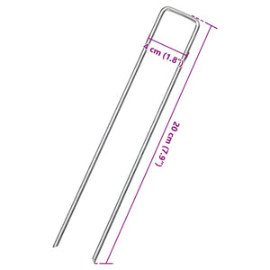 Bodenanker U-Form 20x4 cm, 50 Stk., Verzinkt