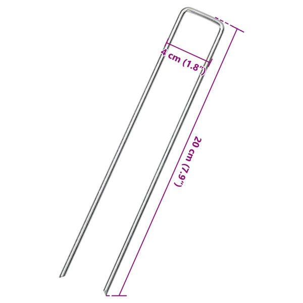 Bodenanker U-Form 20x4 cm, 50 Stk., Verzinkt