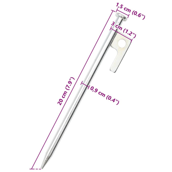 Zeltheringe 24er Set, Verzinkter Stahl, 20cm