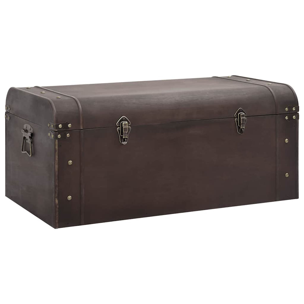 vidaXL Coffre au Trésor avec Verrous Marron Foncé 90x50x39,5 cm Contreplaqué