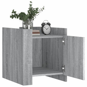 Grauer Nachttisch Sonoma, 45x50x50 cm