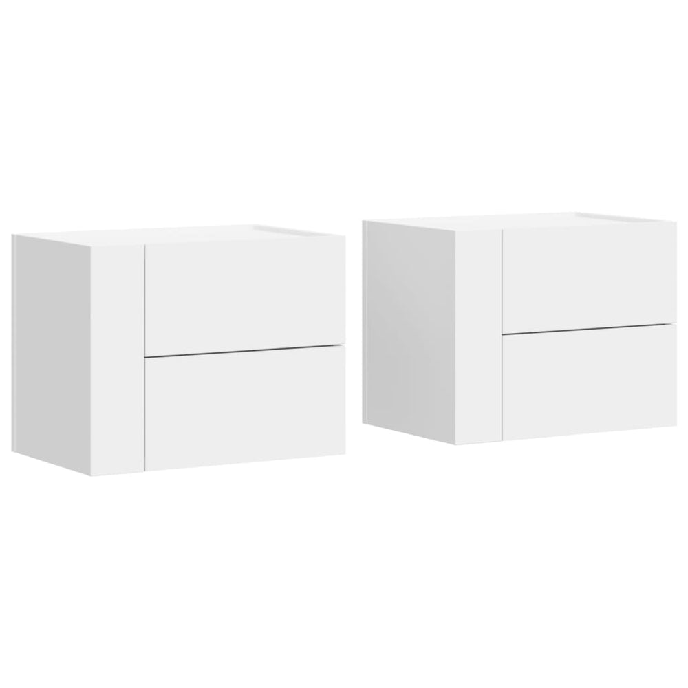 Wand-Nachttische 2er Set, Weiß 45x30x35 cm
