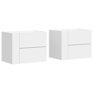 Wand-Nachttische 2er Set, Weiß 45x30x35 cm