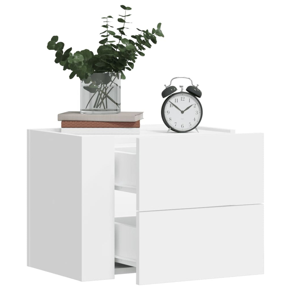 Wand-Nachttische 2er Set, Weiß 45x30x35 cm