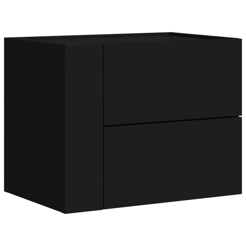Schwarzer Wand-Nachttisch 45x30x35 cm