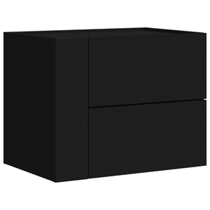 Schwarzer Wand-Nachttisch 45x30x35 cm