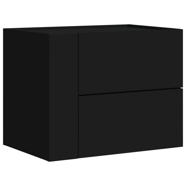 Schwarzer Wand-Nachttisch 45x30x35 cm