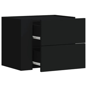 Schwarzer Wand-Nachttisch 45x30x35 cm