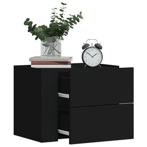 Schwarzer Wand-Nachttisch 45x30x35 cm