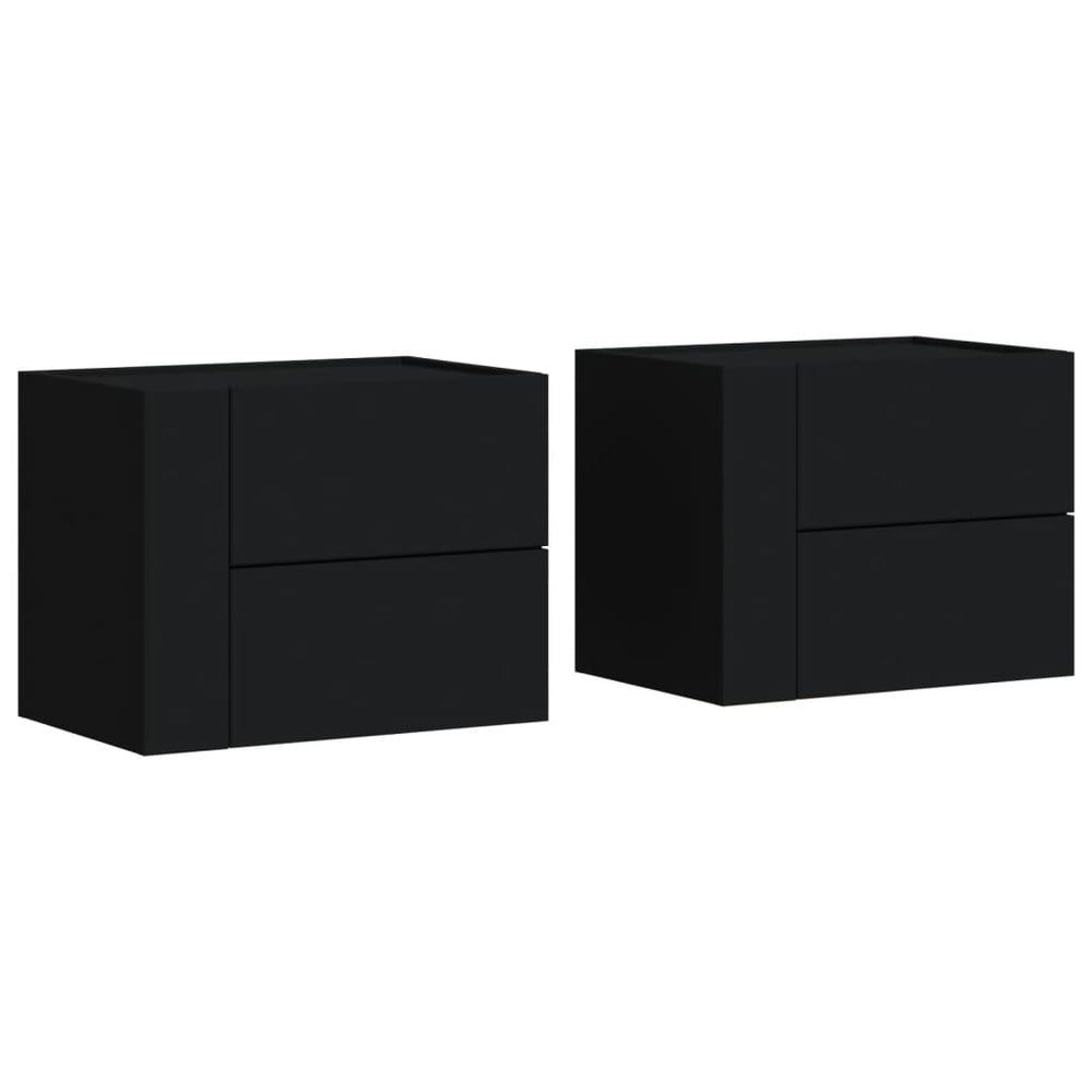 Wand Nachttische Schwarz 45x30x35 cm, 2er-Set