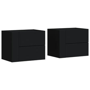 Wand Nachttische Schwarz 45x30x35 cm, 2er-Set