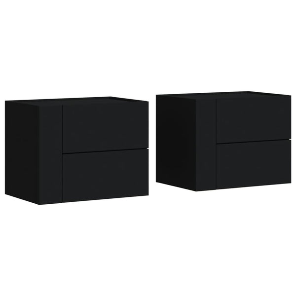 Wand Nachttische Schwarz 45x30x35 cm, 2er-Set