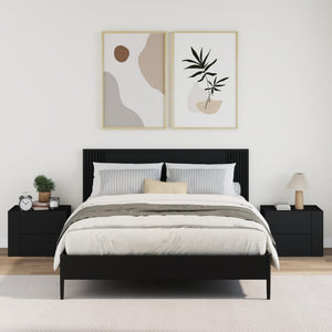 Wand Nachttische Schwarz 45x30x35 cm, 2er-Set