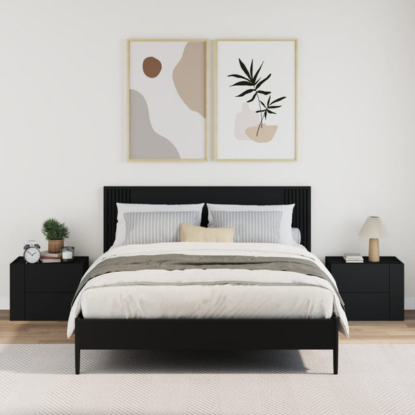 Wand Nachttische Schwarz 45x30x35 cm, 2er-Set