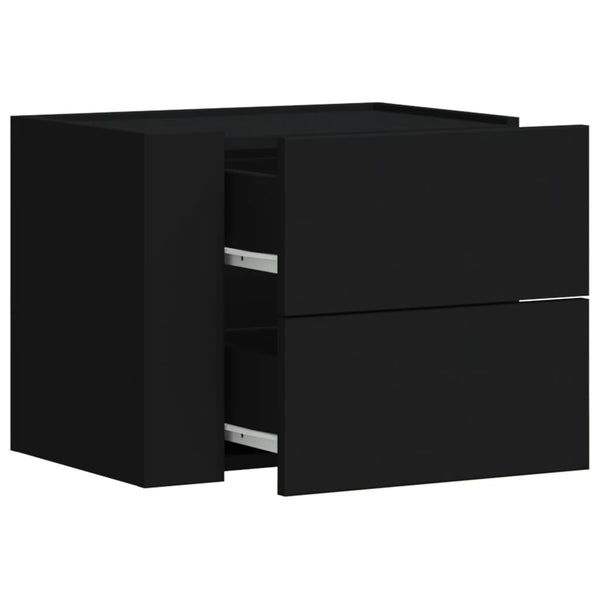 Wand Nachttische Schwarz 45x30x35 cm, 2er-Set