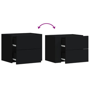 Wand Nachttische Schwarz 45x30x35 cm, 2er-Set