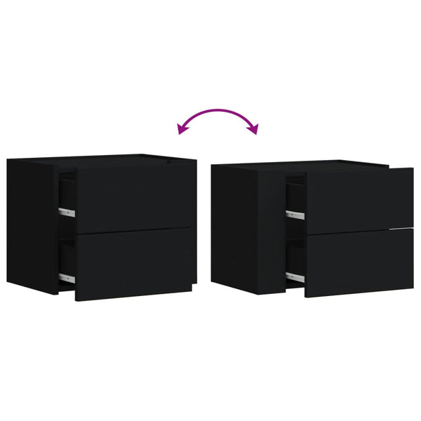 Wand Nachttische Schwarz 45x30x35 cm, 2er-Set