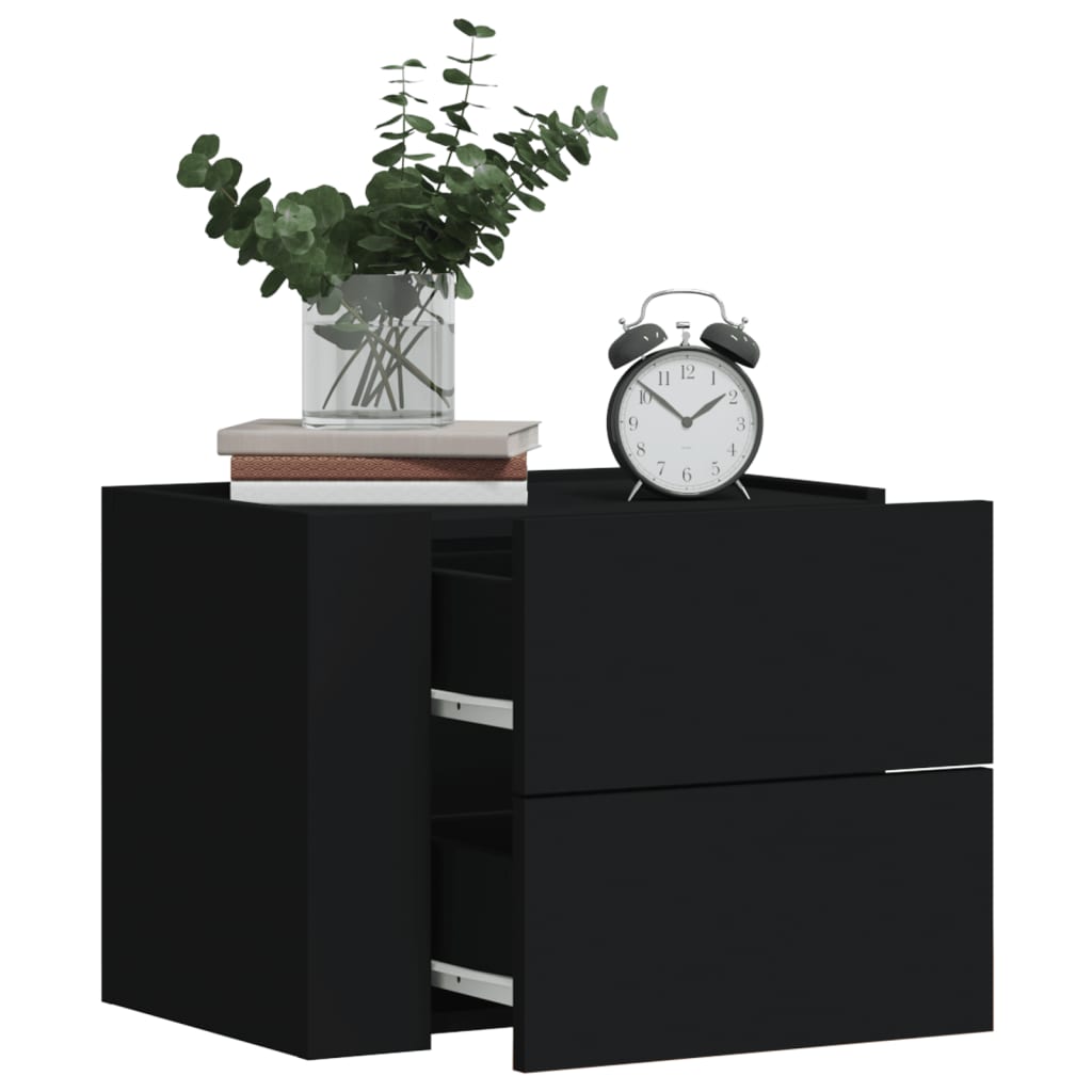 Wand Nachttische Schwarz 45x30x35 cm, 2er-Set