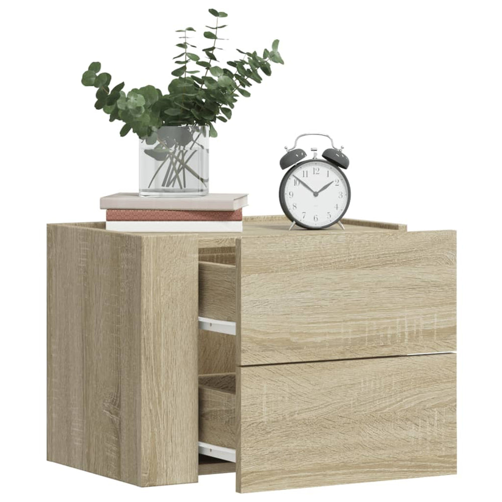 Wand-Nachttische 2er Set Sonoma-Eiche