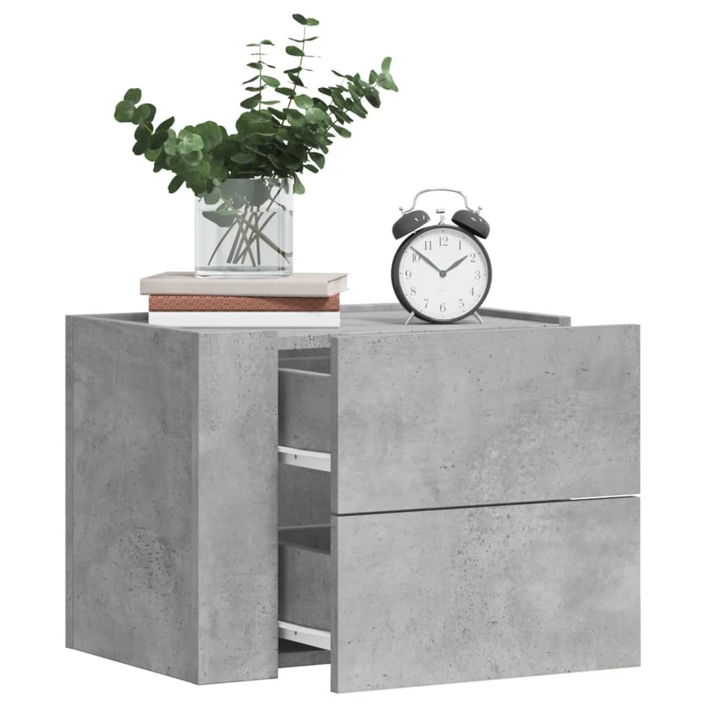 Betongrauer Wand-Nachttisch 45 cm