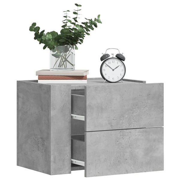 Betongrauer Wand-Nachttisch 45 cm