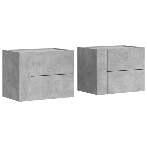 Wand-Nachttische 2er Set Betongrau 45x30x35 cm