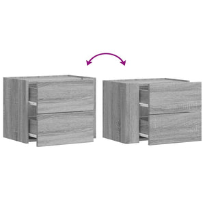 Grau Sonoma Wand-Nachttisch 45x30x35 cm