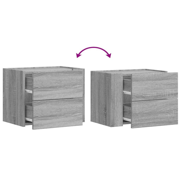 Grau Sonoma Wand-Nachttisch 45x30x35 cm