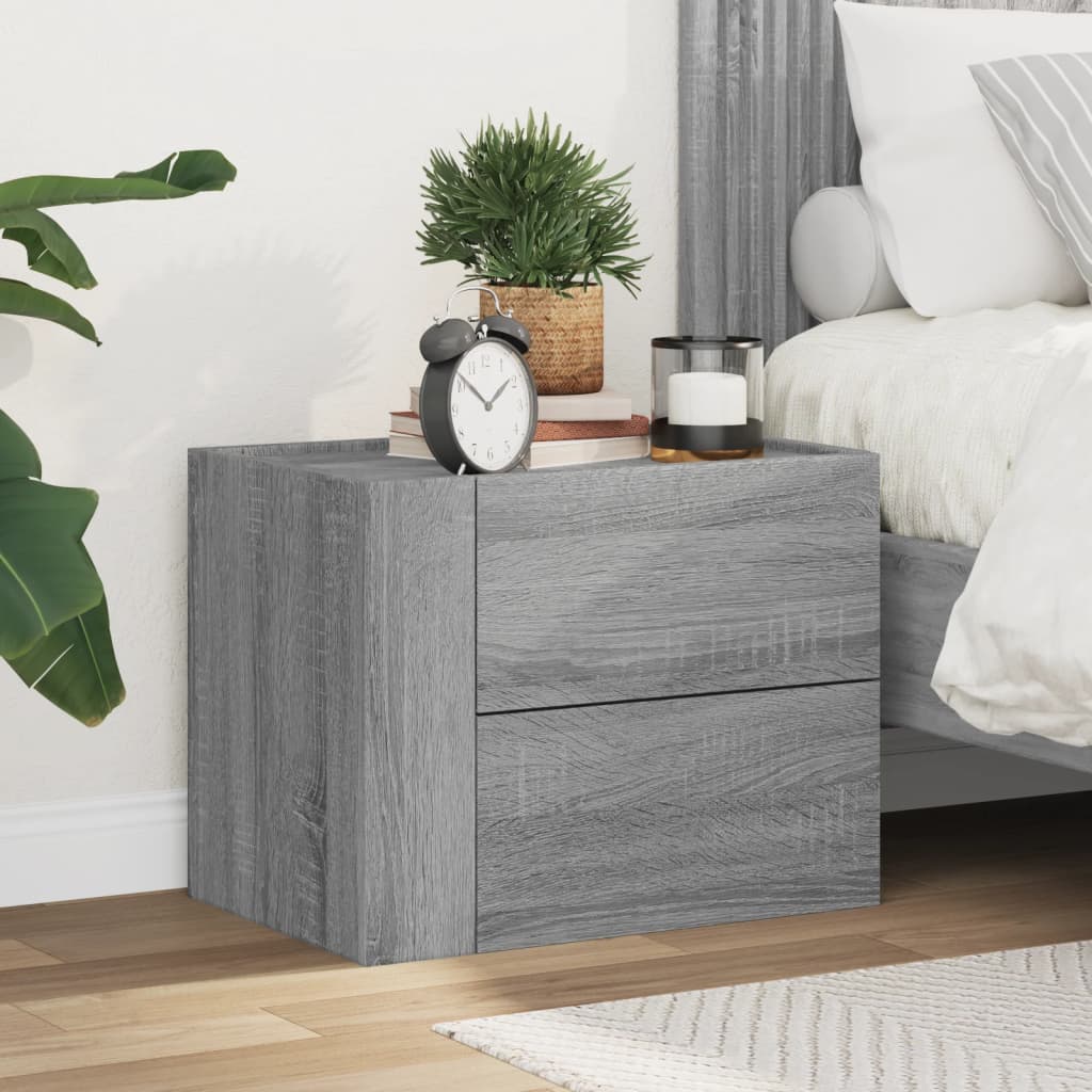 Grau Sonoma Wand-Nachttisch 45x30x35 cm