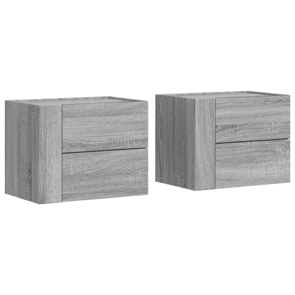 Wand-Nachttische Grau Sonoma 2er Set