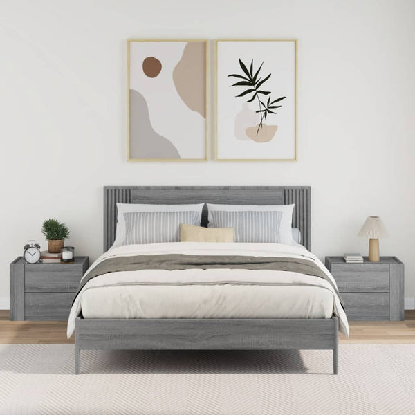 Wand-Nachttische Grau Sonoma 2er Set