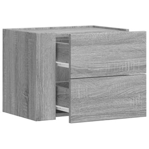 Wand-Nachttische Grau Sonoma 2er Set