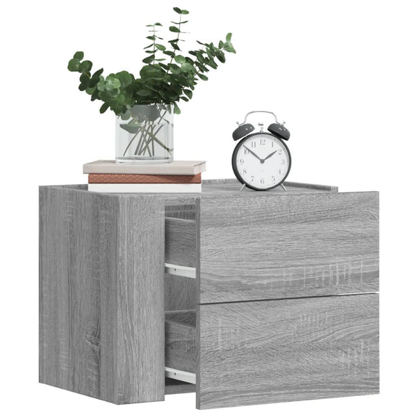 Wand-Nachttische Grau Sonoma 2er Set