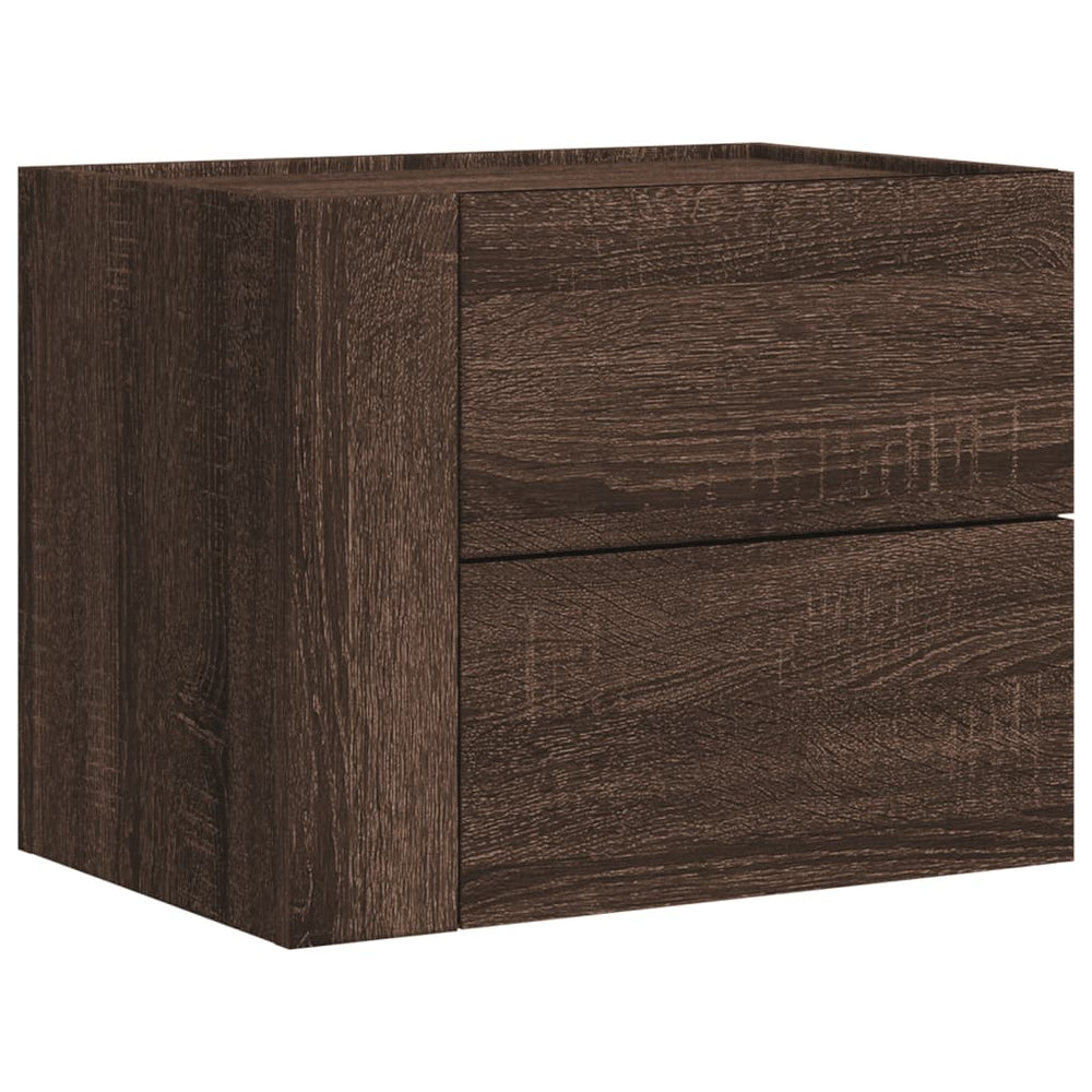 Wand-Nachttisch Braun Eichenoptik 45 cm