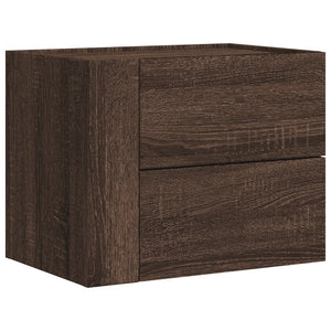 vidaXL Table de chevet murale marron aspect chêne 45x30x35 cm