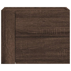 vidaXL Table de chevet murale marron aspect chêne 45x30x35 cm