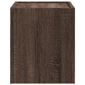 vidaXL Table de chevet murale marron aspect chêne 45x30x35 cm