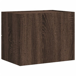 vidaXL Table de chevet murale marron aspect chêne 45x30x35 cm