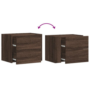 vidaXL Table de chevet murale marron aspect chêne 45x30x35 cm