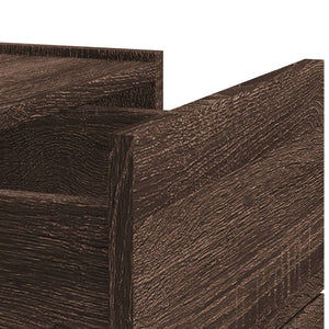 vidaXL Table de chevet murale marron aspect chêne 45x30x35 cm