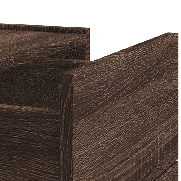 vidaXL Table de chevet murale marron aspect chêne 45x30x35 cm