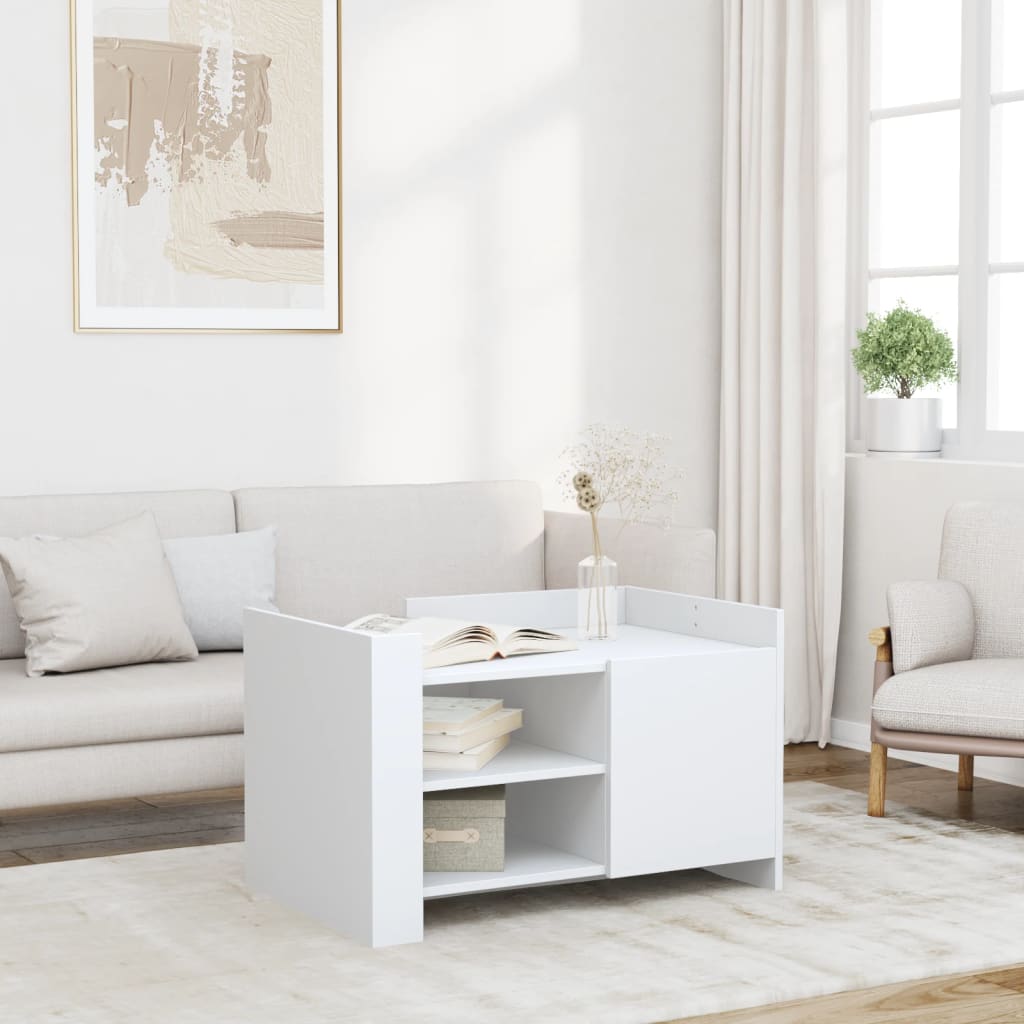 Weißer Couchtisch 80x50 cm