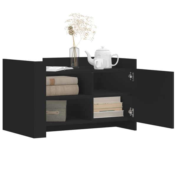Schwarzer Couchtisch 80x50 cm