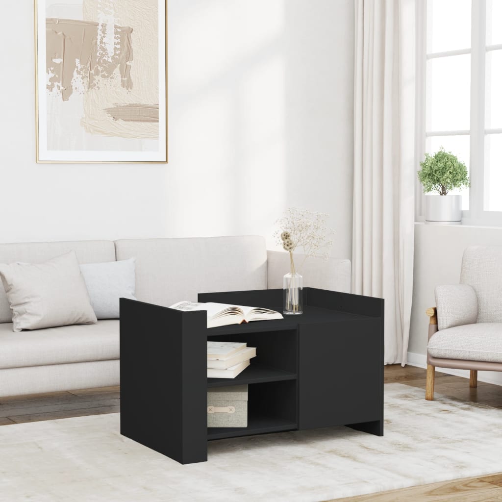 Schwarzer Couchtisch 80x50 cm