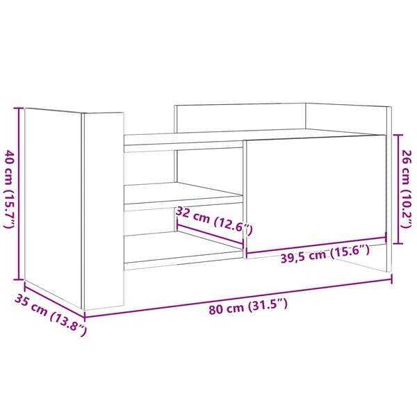 Weißer TV-Schrank 80 cm