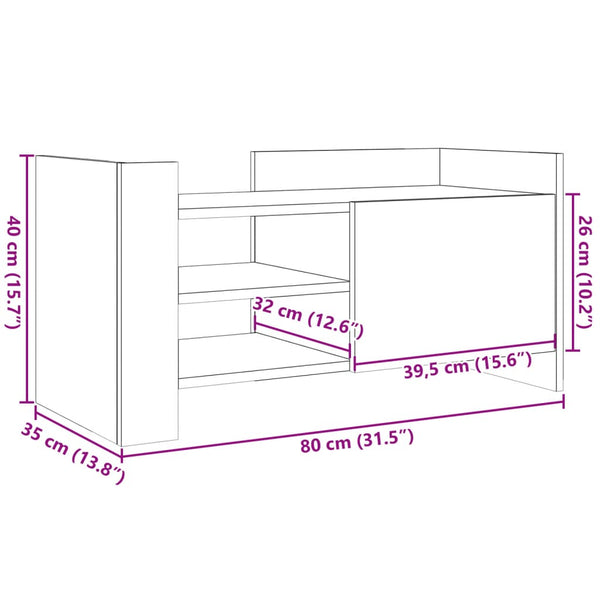 TV-Schrank Betongrau 80 cm