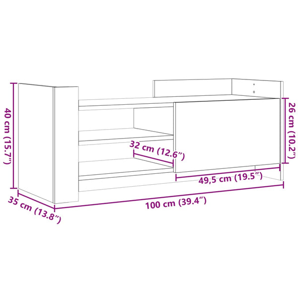 Schwarzer TV-Schrank 100 cm