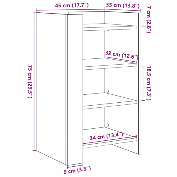 Sideboard Grau Sonoma 45x35x75 cm
