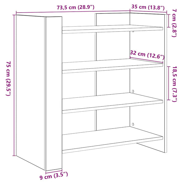 Schwarzes Sideboard 73,5 cm Holz